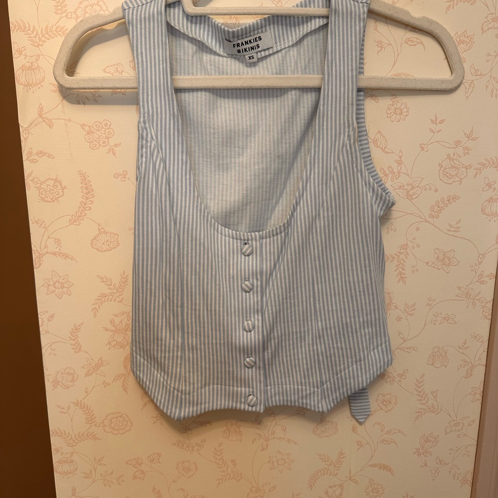 Frankie's Bikinis Blue Crop Tank Vest